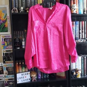 Hot Pink Silky Blouse